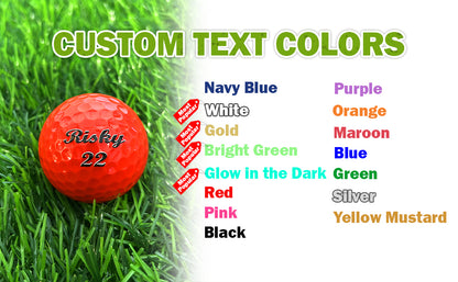 Customized Personalized Red Golf Balls 3 pack Custom Text Colors