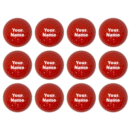 Customized Personalized Red Golf Balls, 12 Pack