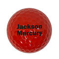 Load image into Gallery viewer, Customized Personalized Red Golf Balls Frankiin Heavy Font in 2 lines color black
