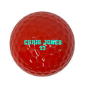 Load image into Gallery viewer, Customized Personalized Red Golf Balls  Varsity Team Font in 2 lines Glow in the dark
