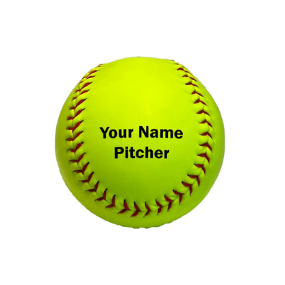 Customized Softballs with Black Text and Position