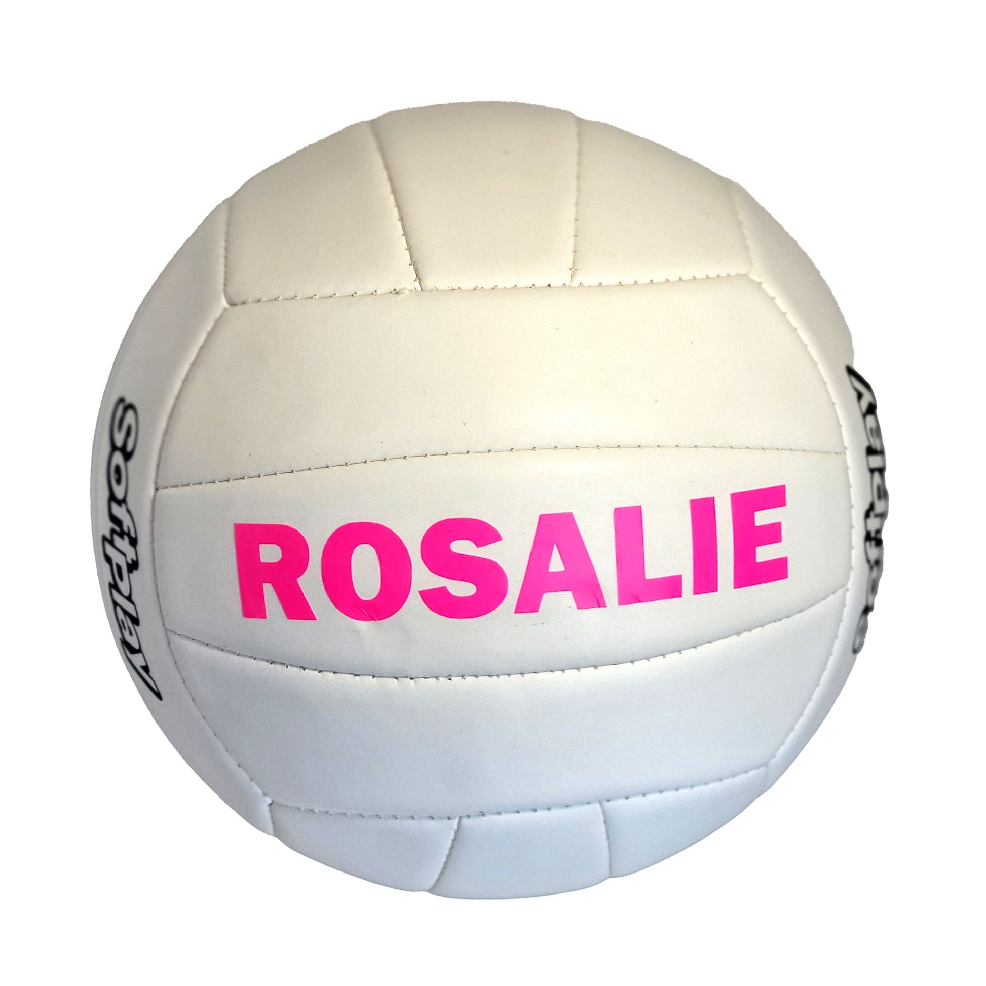 Customized Volleyball with Pink Text