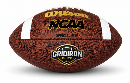 Customized Personalized Wilson NCAA Football with a custom logo printed on the bottom panel.