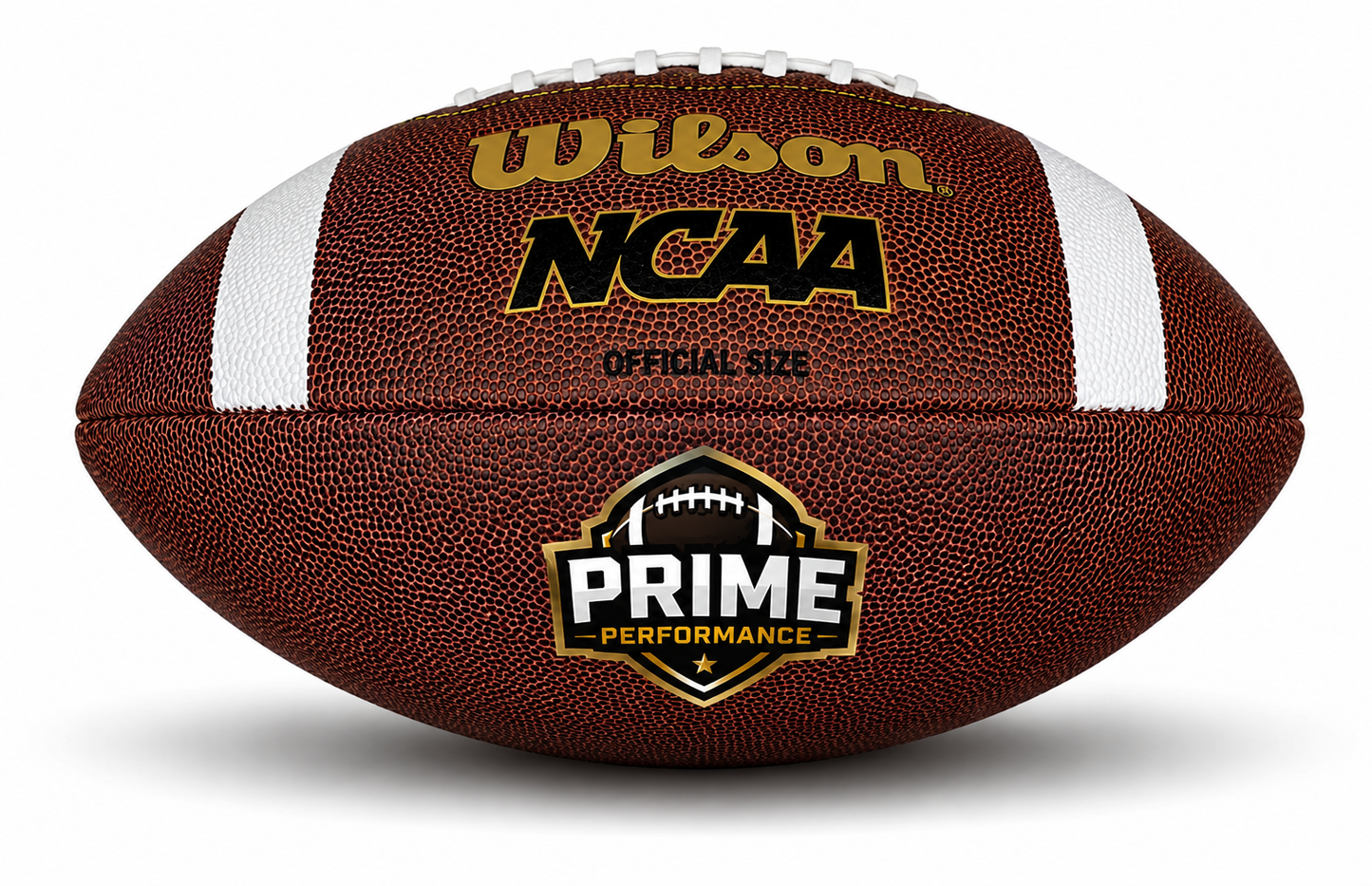 Customized Personalized Wilson NCAA Football with a custom logo printed on the top panel.