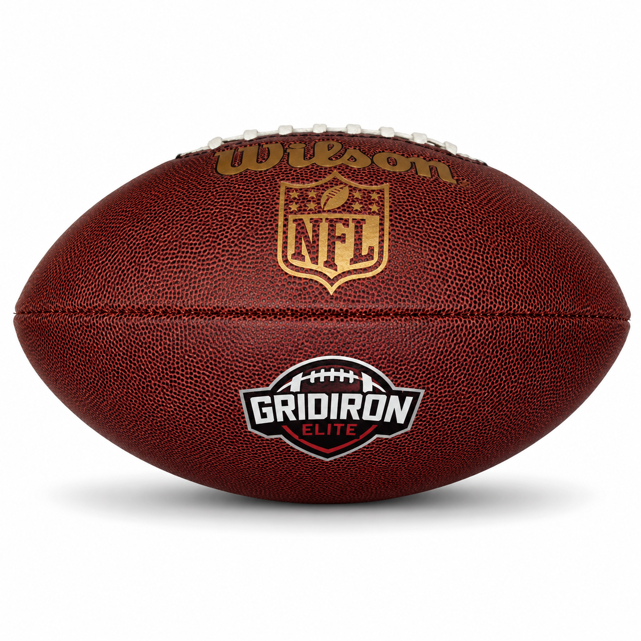 Customized Personalized Wilson NFL Ignition Football with a custom logo printed on the bottom panel.