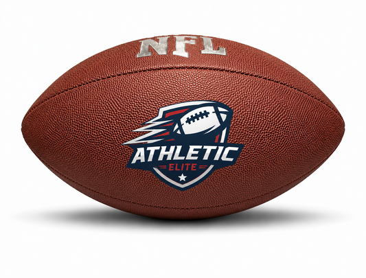 Customized Personalized Wilson NFL MVP Football with custom logo at the bottom panel