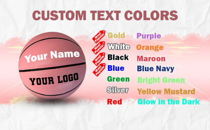 Customized Pink Basketball Custom Text Colors Options