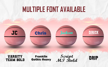 Customized Pink Basketball Font Types Options