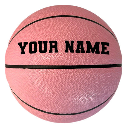 Customized Pink Basketball Personalized with Black Text