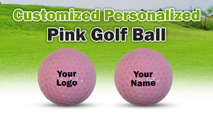 Customized Personalized Pink Golf Balls, 3 Pack