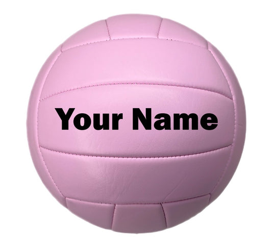 Customized Pink Volleyball Personalized with Your Name in Black