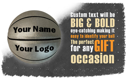 Customized Silver Basketball, Non Branded Sizes 29.5" or 28.5"
