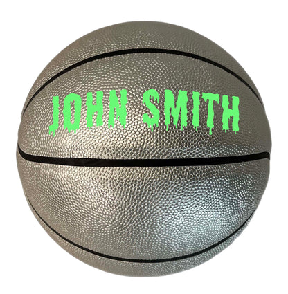 Customized Silver Basketball, Non Branded Sizes 29.5" or 28.5"