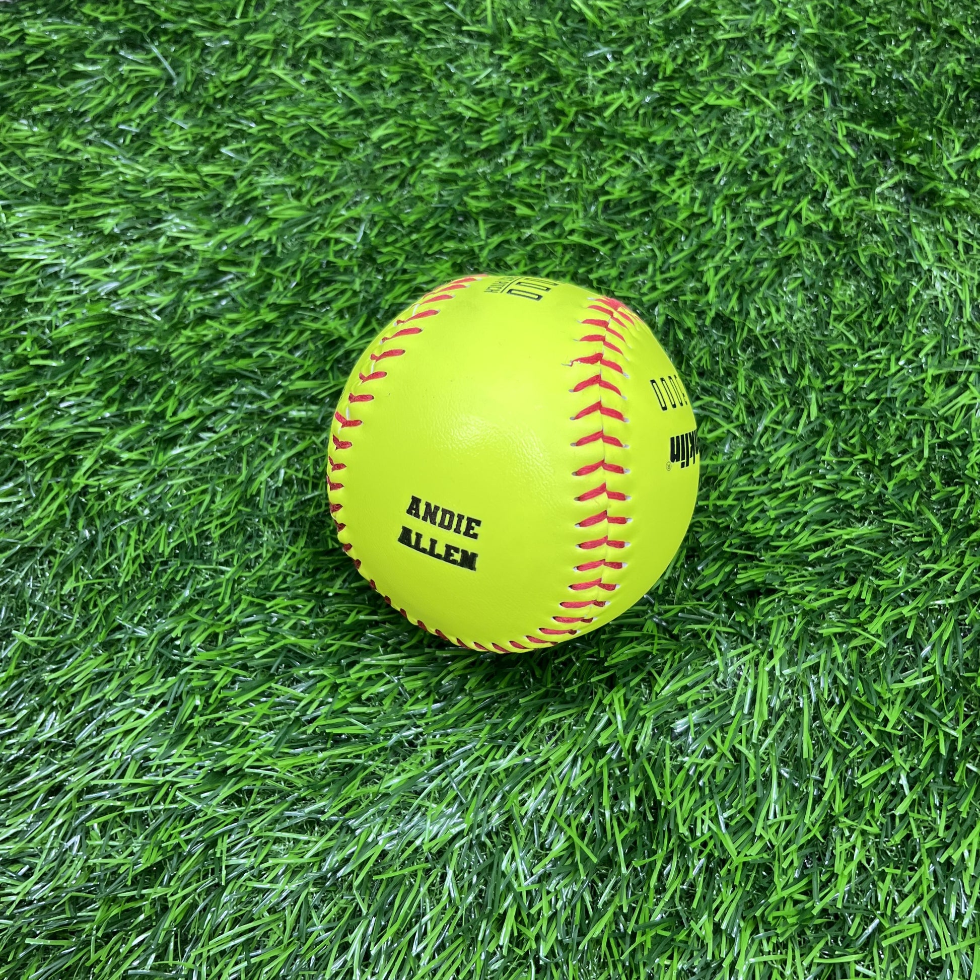 Customized Personalized Softball with Black Text
