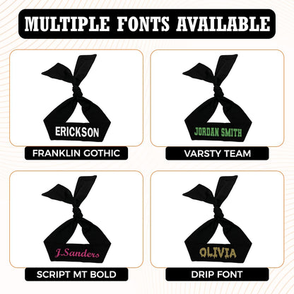 Customized Sports Tie Headband in Multiple Font Options