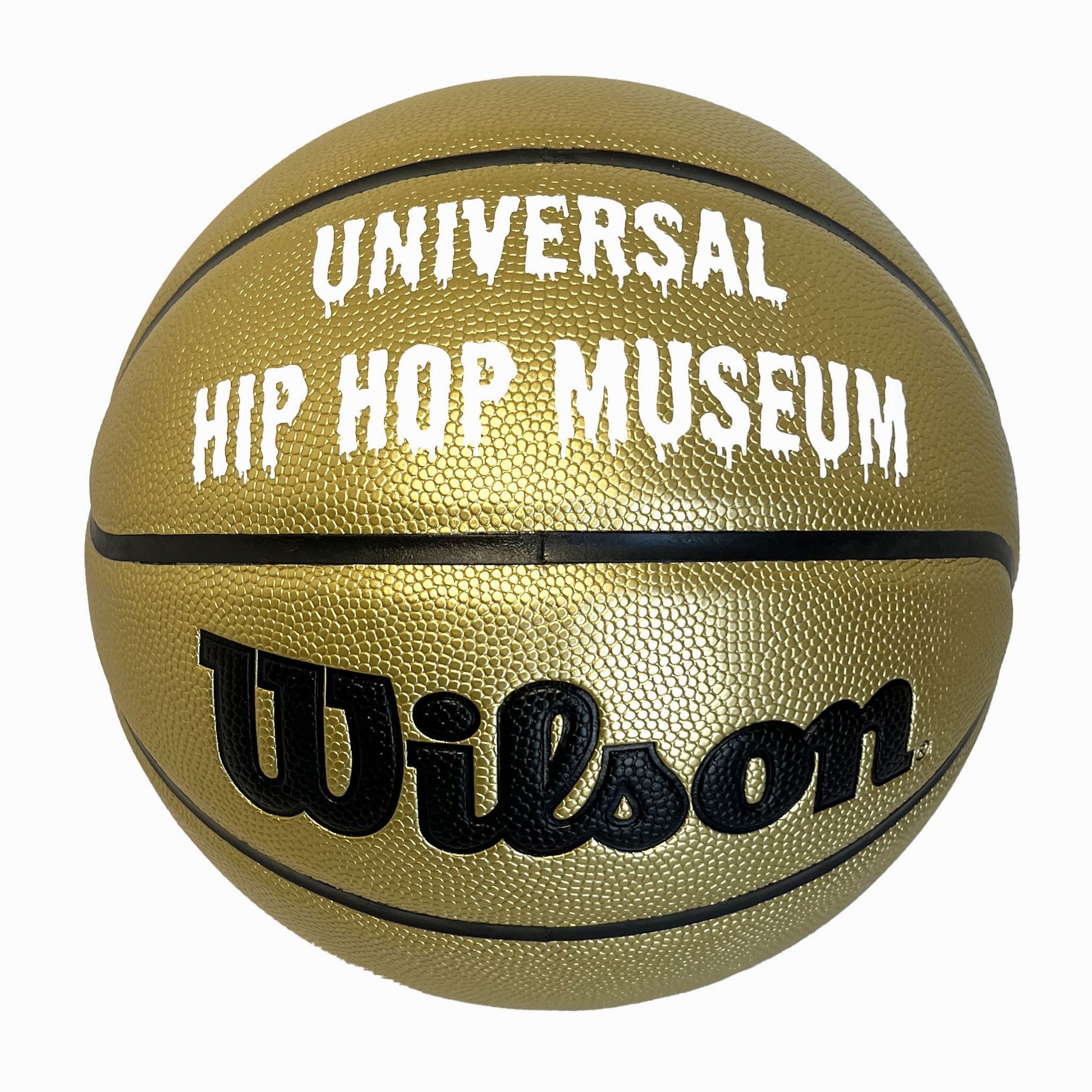 Customized Wilson Gold Basketball with White Text