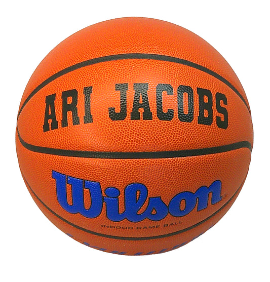 Customized Wilson Evolution Blue Basketball with Black Text