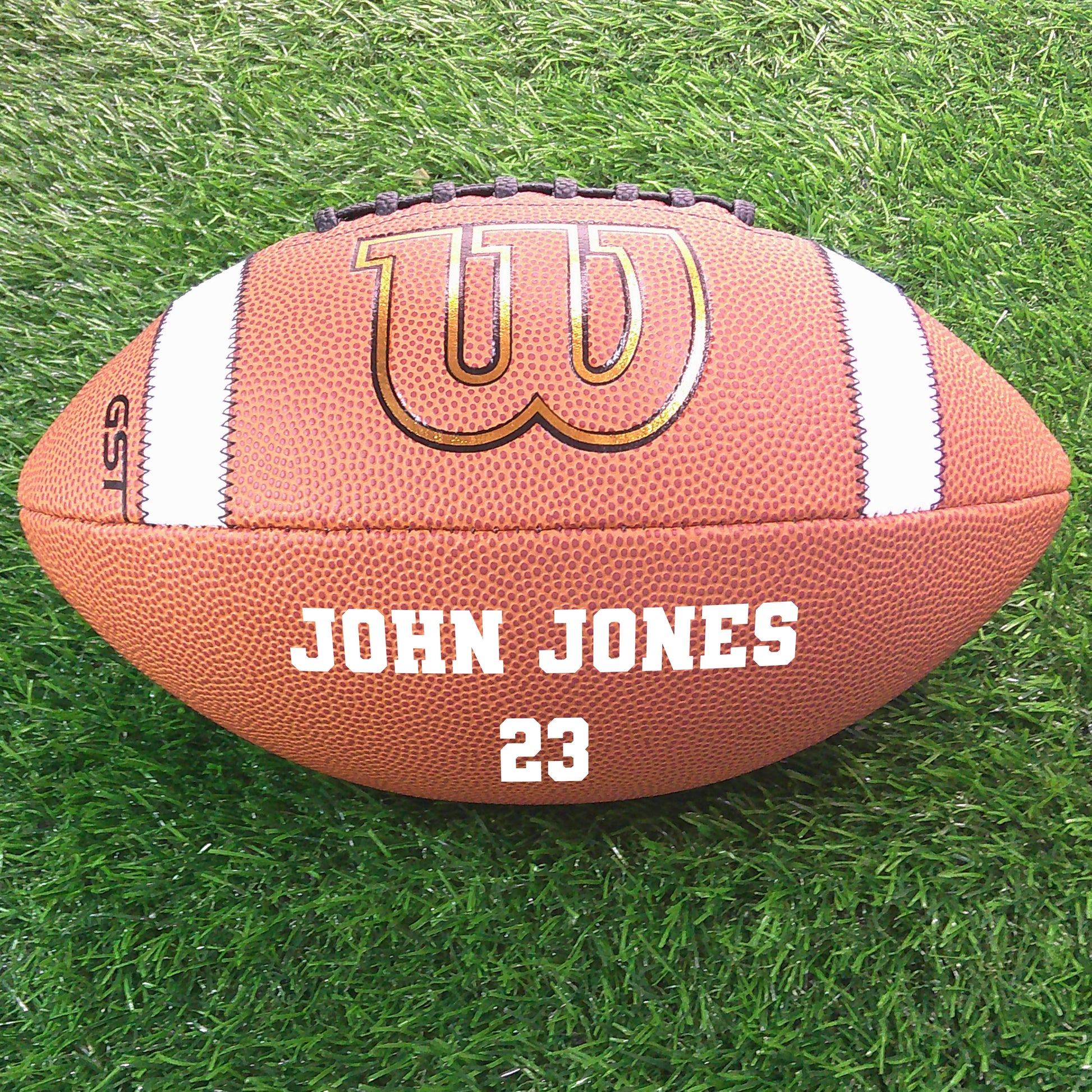 Customized Personalized Wilson GST Football White Text