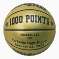 Load image into Gallery viewer, Customized Wilson Gold and Black Basketball End of Season Gift
