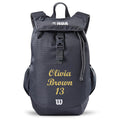 Load image into Gallery viewer, Customized Wilson NBA Basketball Backpack Script MT Bold in 3 lines gold
