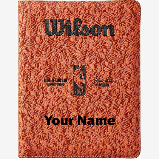 Customized Wilson NBA Basketball Padfolio Your name in Black