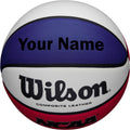 Load image into Gallery viewer, Customized Wilson Red White and Blue Basketball with Black Text
