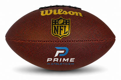 Customized Wilson NFL Tailgate Composite Football with a custom logo on the bottom panel.