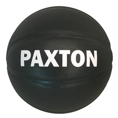 Customized All Black Basketball with White Text
