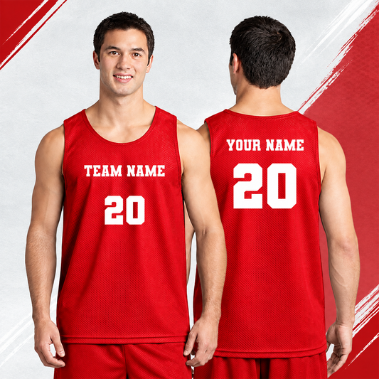 Customized Basketball Jersey Red Front and Back Perfect Gift for any occasion