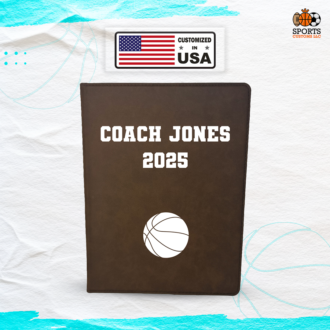 Customized in USA Basketball Padfolio, Basketball Coach Gift Notepad