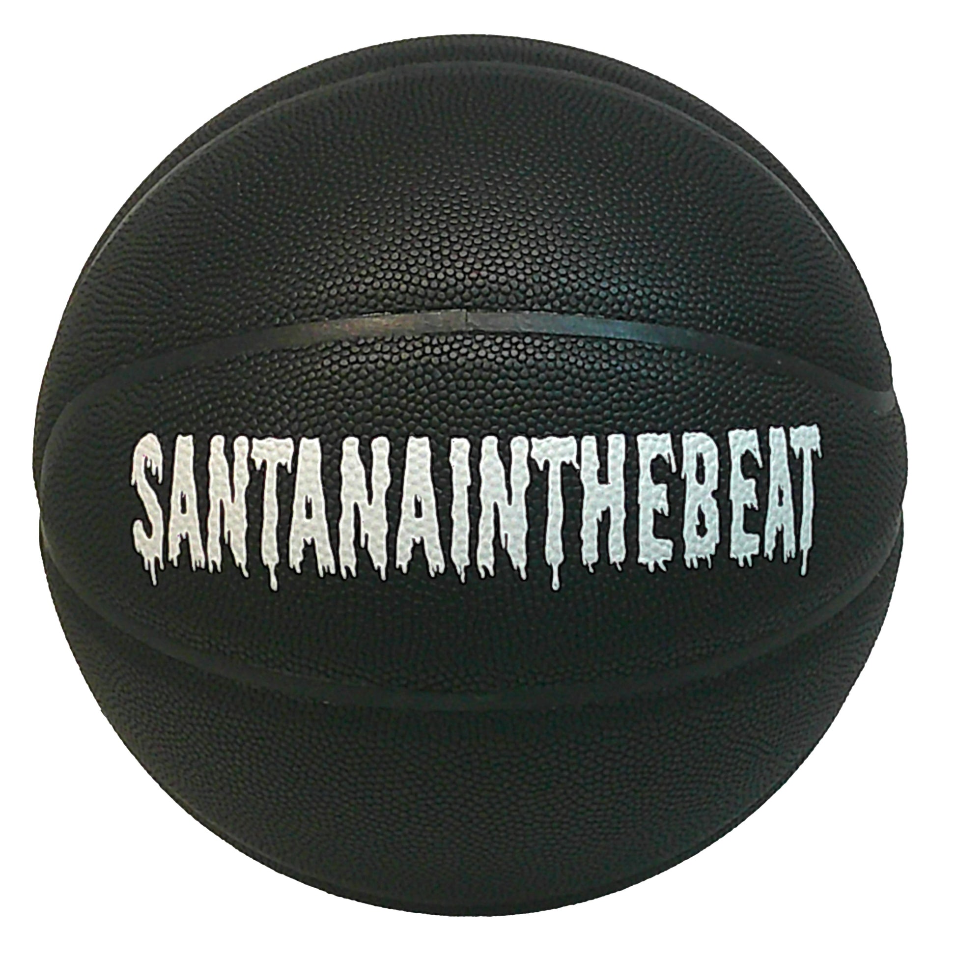 Customized All Black Basketball with Glow in Dark Text