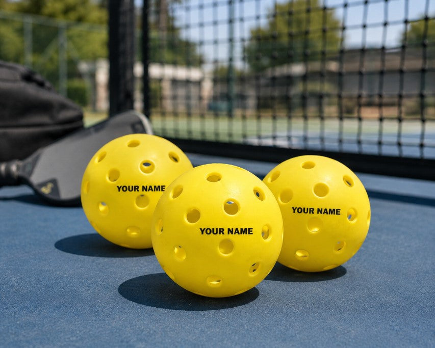 Lifestye image of Customized Blank Pickle Balls, 3 Pack X40 Outdoor Pickleballs