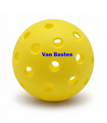 Customized Blank Pickle Balls, 3 Pack X40 Outdoor Pickleballs with custom text in the middle.