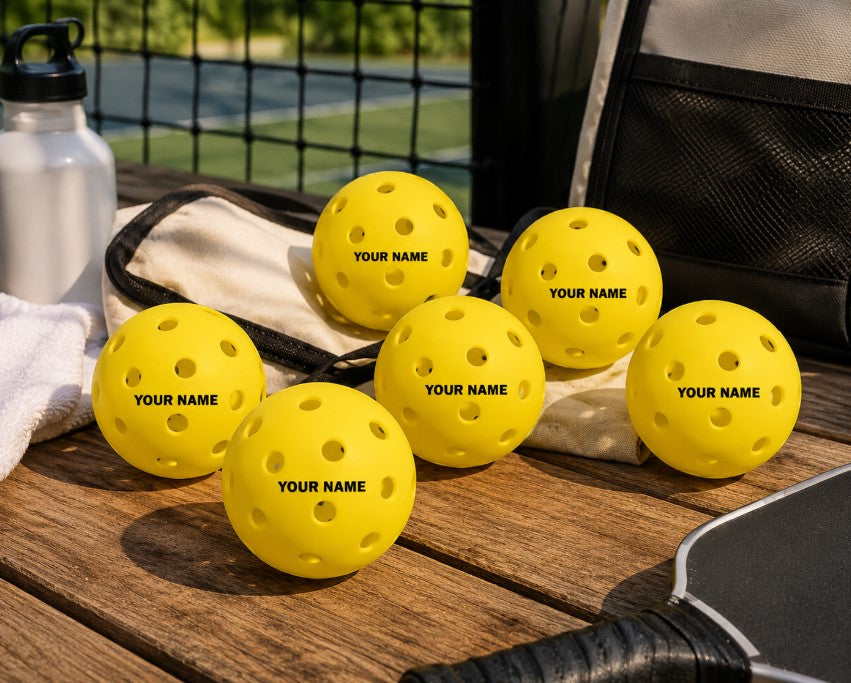 Lifestyle image of Customized Blank Pickle Balls, 6 Pack X40 Outdoor Pickleballs