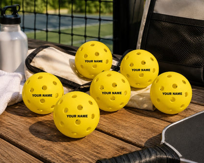 Lifestyle image of Customized Blank Pickle Balls, 6 Pack X40 Outdoor Pickleballs
