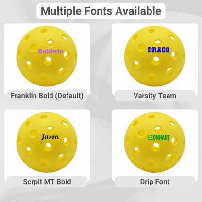 Customized Blank Pickle Balls, 6 Pack X40 Outdoor Pickleballs multi font image