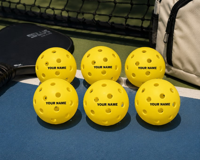 Lifestyle image of Customized Blank Pickle Balls, 6 Pack X40 Outdoor Pickleballs