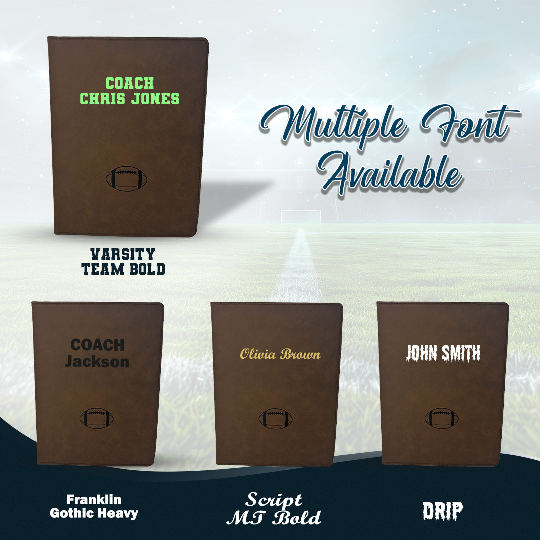 Customized Football Padfolio Multiple Font Available