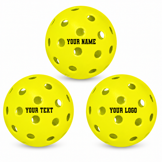 Customized Franklin Pickle Balls, 3 Pack X40 Outdoor Pickleballs with custom text in black color