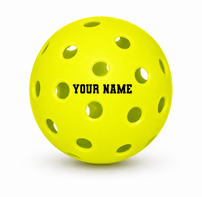 Customized Franklin Pickle Balls, 3 Pack X40 Outdoor Pickleballs with a custom text in the middle.