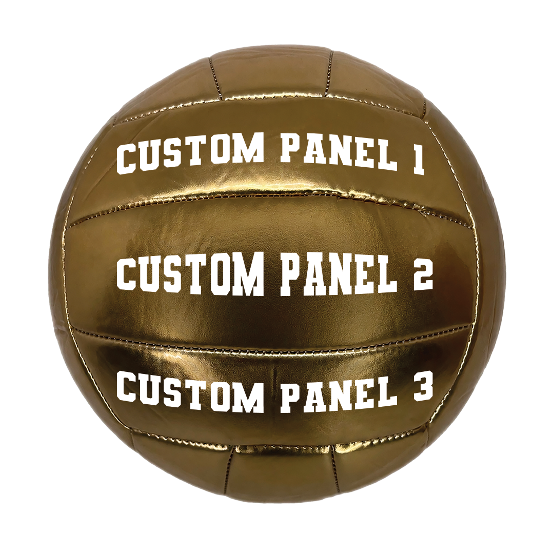Customized Gold Volleyball Personalized with Custom Name Multiple Panels
