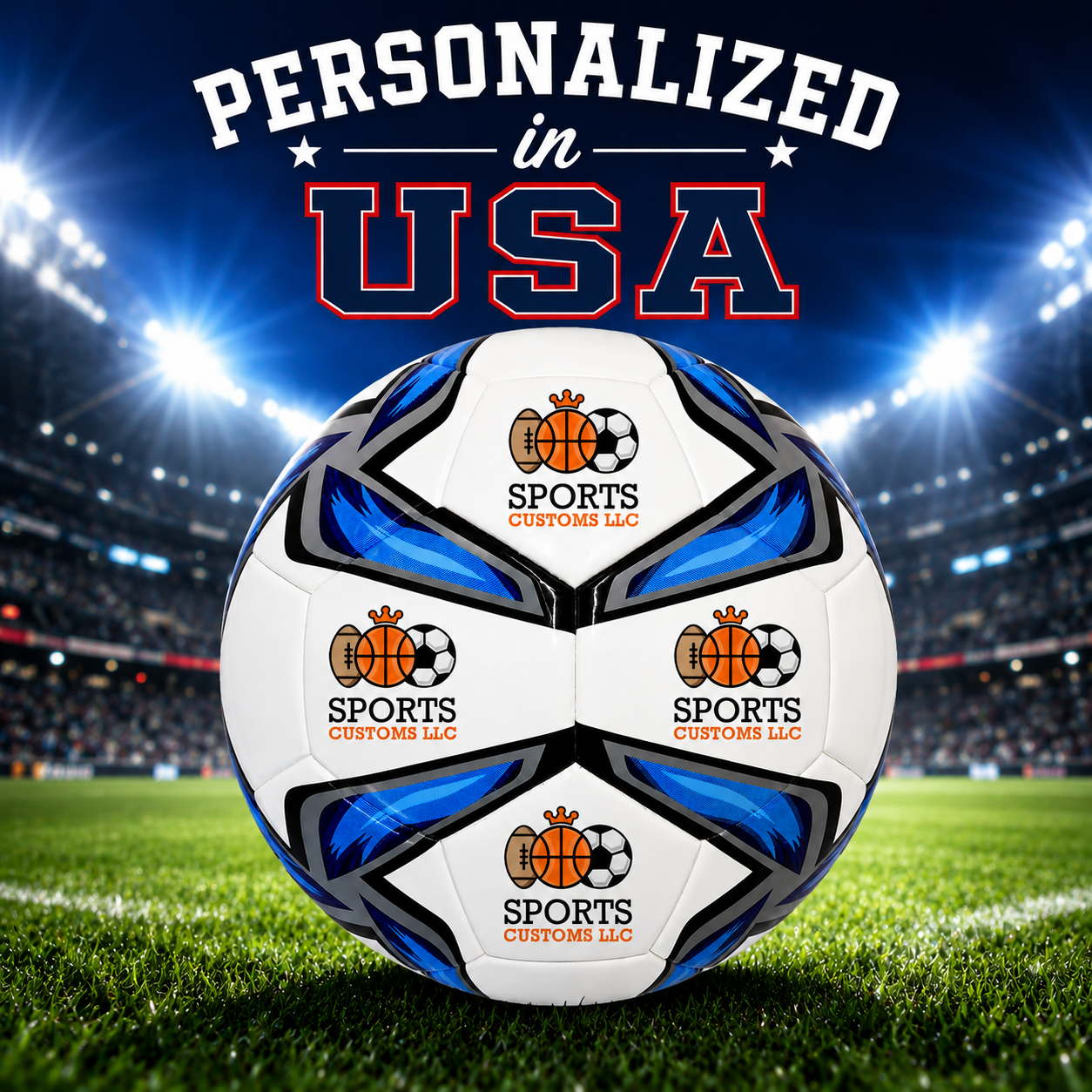 Personalized Hammet Soccer Ball Personalized in USA custom UV-printed logo and text. Personalized in USA