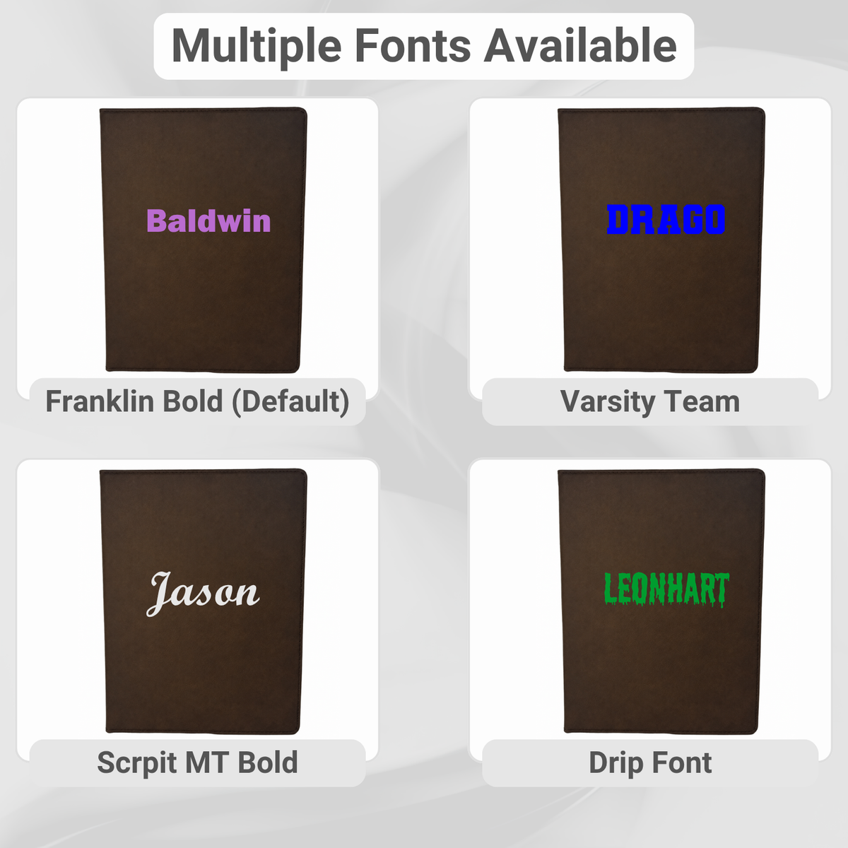 Customized Leather Padfolio multi font image