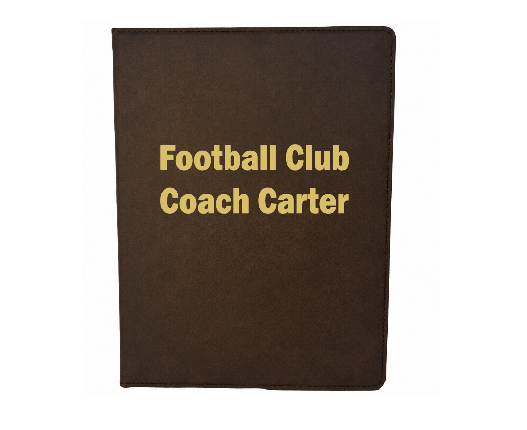 Customized Leather Padfolio  with custom text in gold color