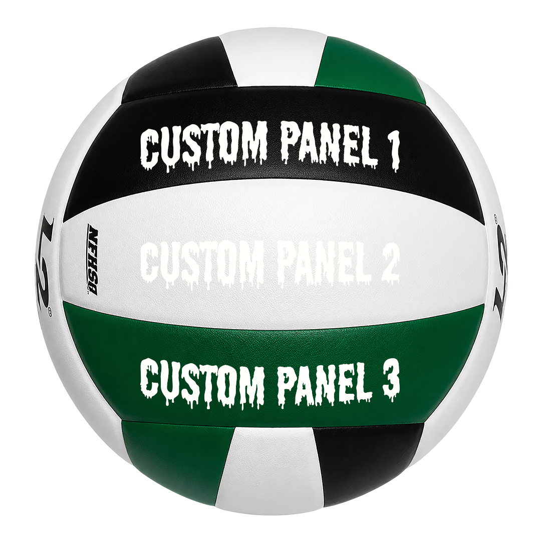 Customized Molten L2 Black and Green Volleyball Drip Font with UV Print
