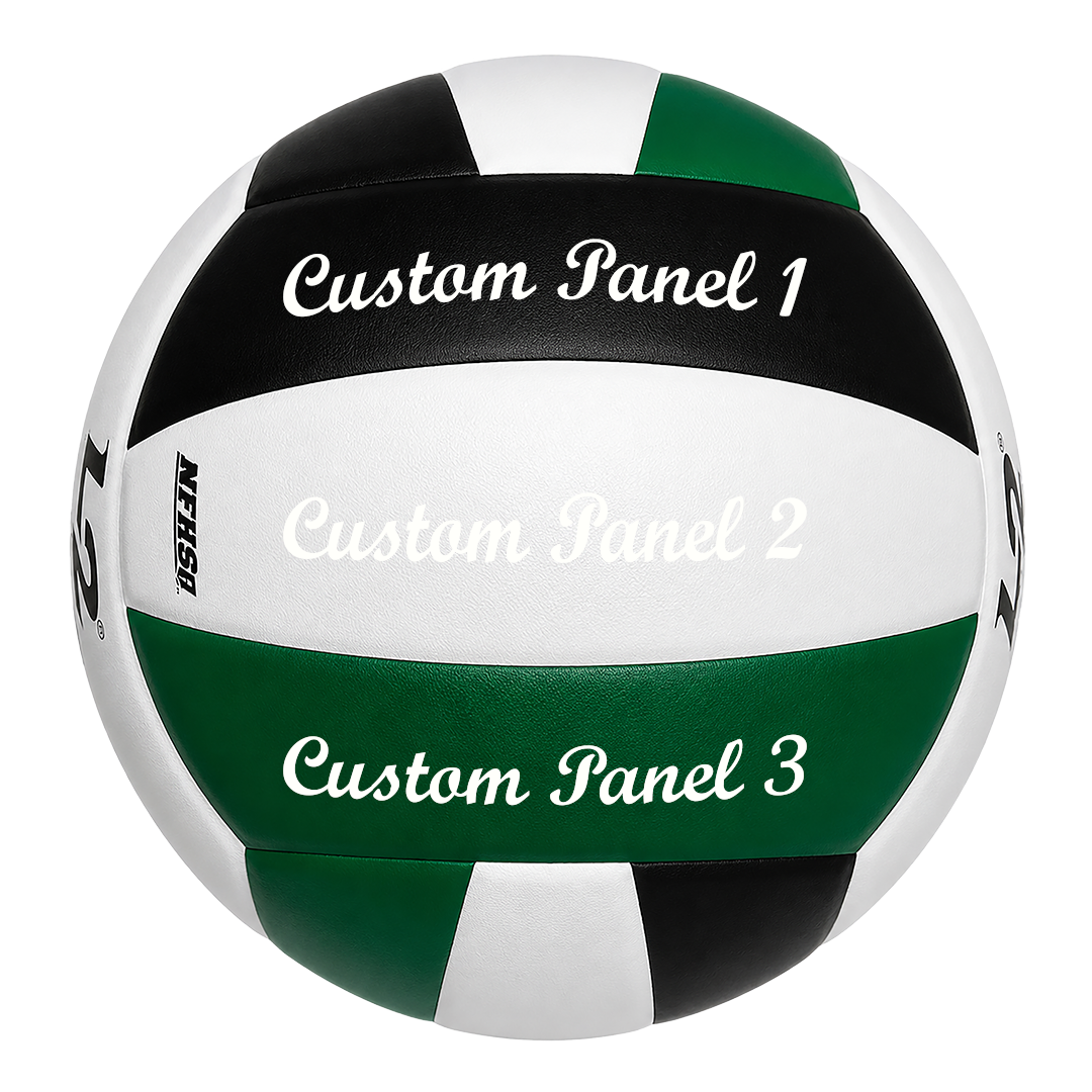 Customized Molten L2 Black and Green Volleyball Script MT Bold Font with UV Print
