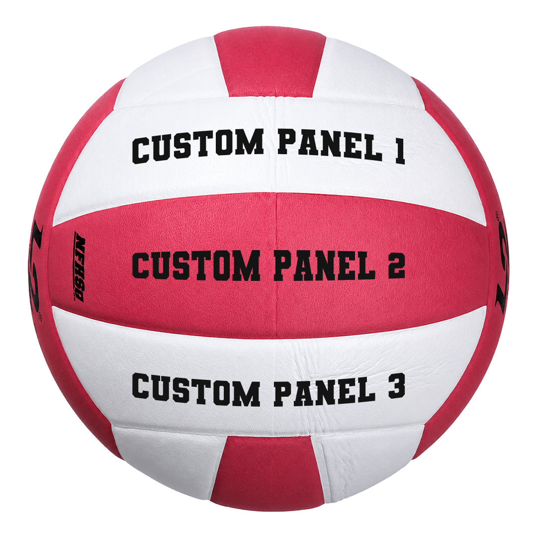 Customized Molten L2 Pink and White Volleyball Varsity Team Font with UV Print