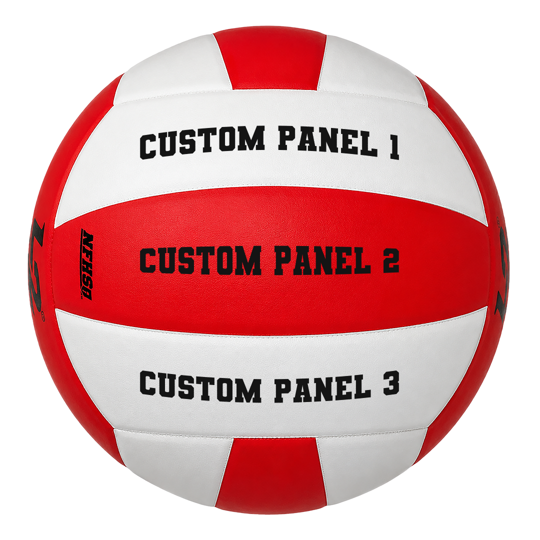 Customized Molten L2 Red and White Volleyball Varsity Team Font with UV Print