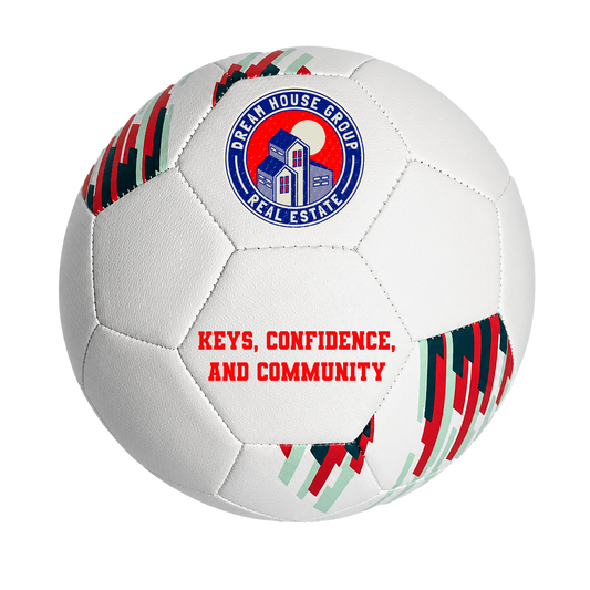 Personalized Wilson Vantage Soccer Ball featuring UV-printed custom logo and personalized text. White Wilson soccer ball customized for business branding, corporate giveaways, team gifts, coach appreciation, promotional events, and unique personalized gifts.