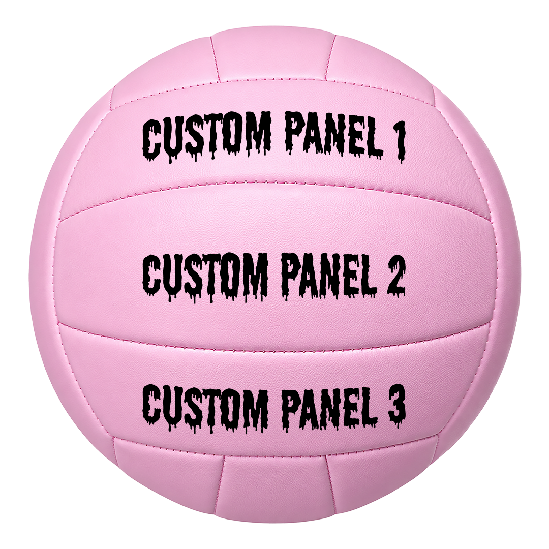 Customized All Pink Volleyball Drip Font with UV Print
